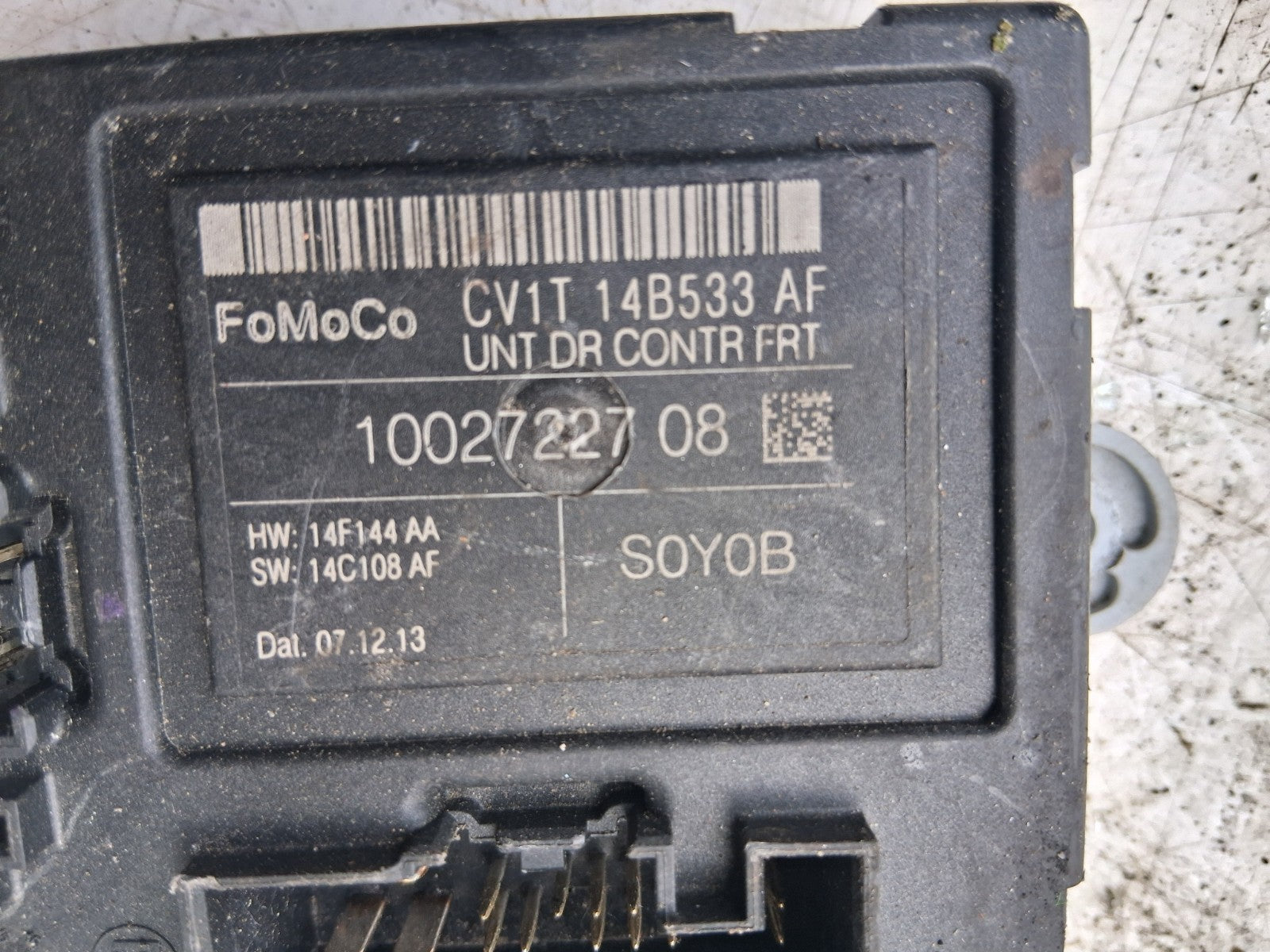 2014 FORD FIESTA MK7 NSF PASSENGER SIDE FRONT LEFT DOOR MODULE CV1T14B533AF