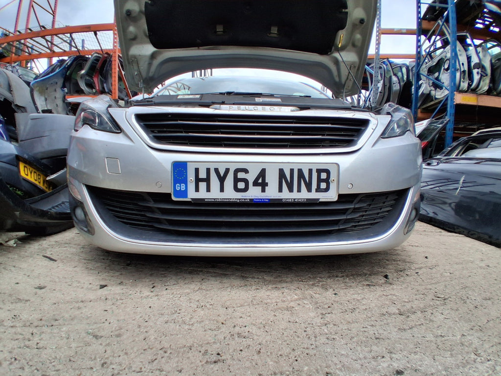 2014 PEUGEOT 308 MK2 FRONT COMPLETE BUMPER PDC SENSOR GRILL GRIS ALUMINIUM EZR