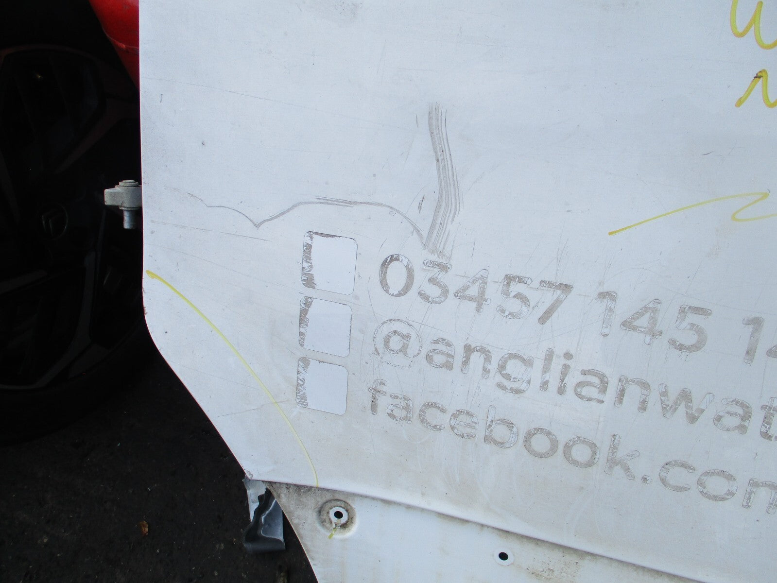 2020 MERCEDES BENZ SPRINTER W907 NSF PASSENGER SIDE FRONT BARE DOOR WHITE