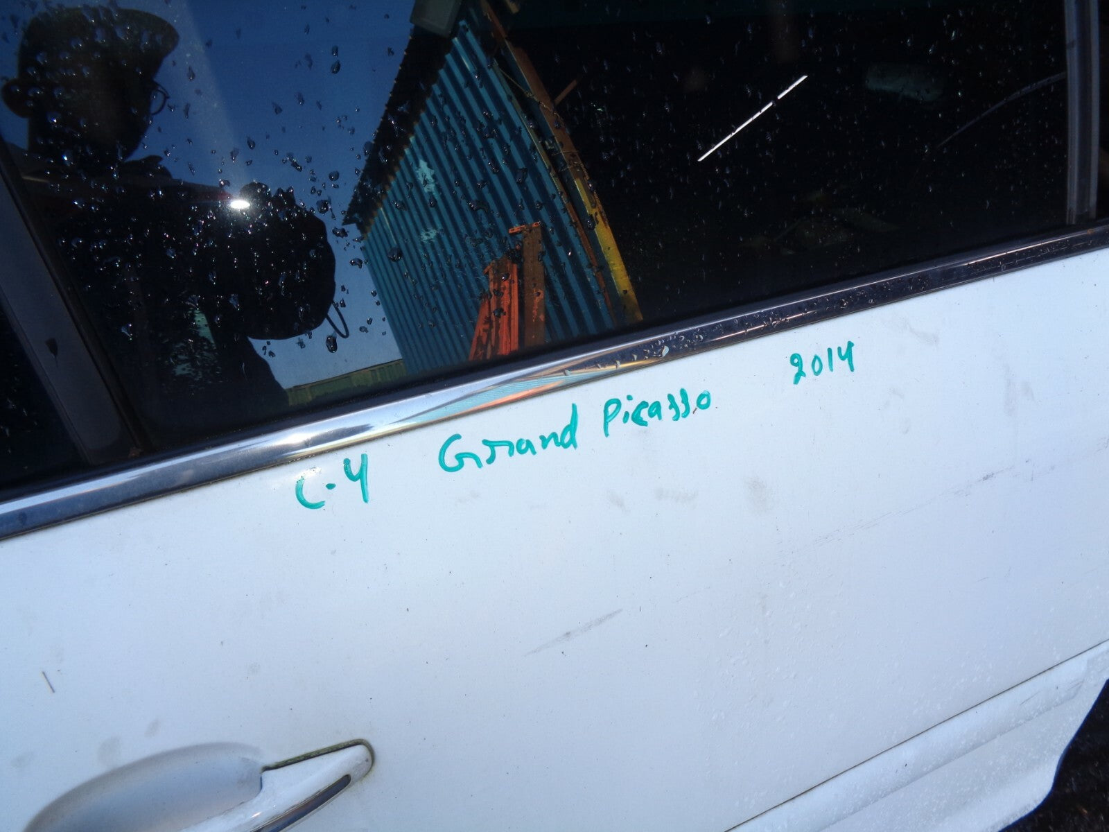 CITROEN C4 GRAND PICASSO 2014 OSR DRIVER SIDE REAR COMPLETE DOOR WHITE