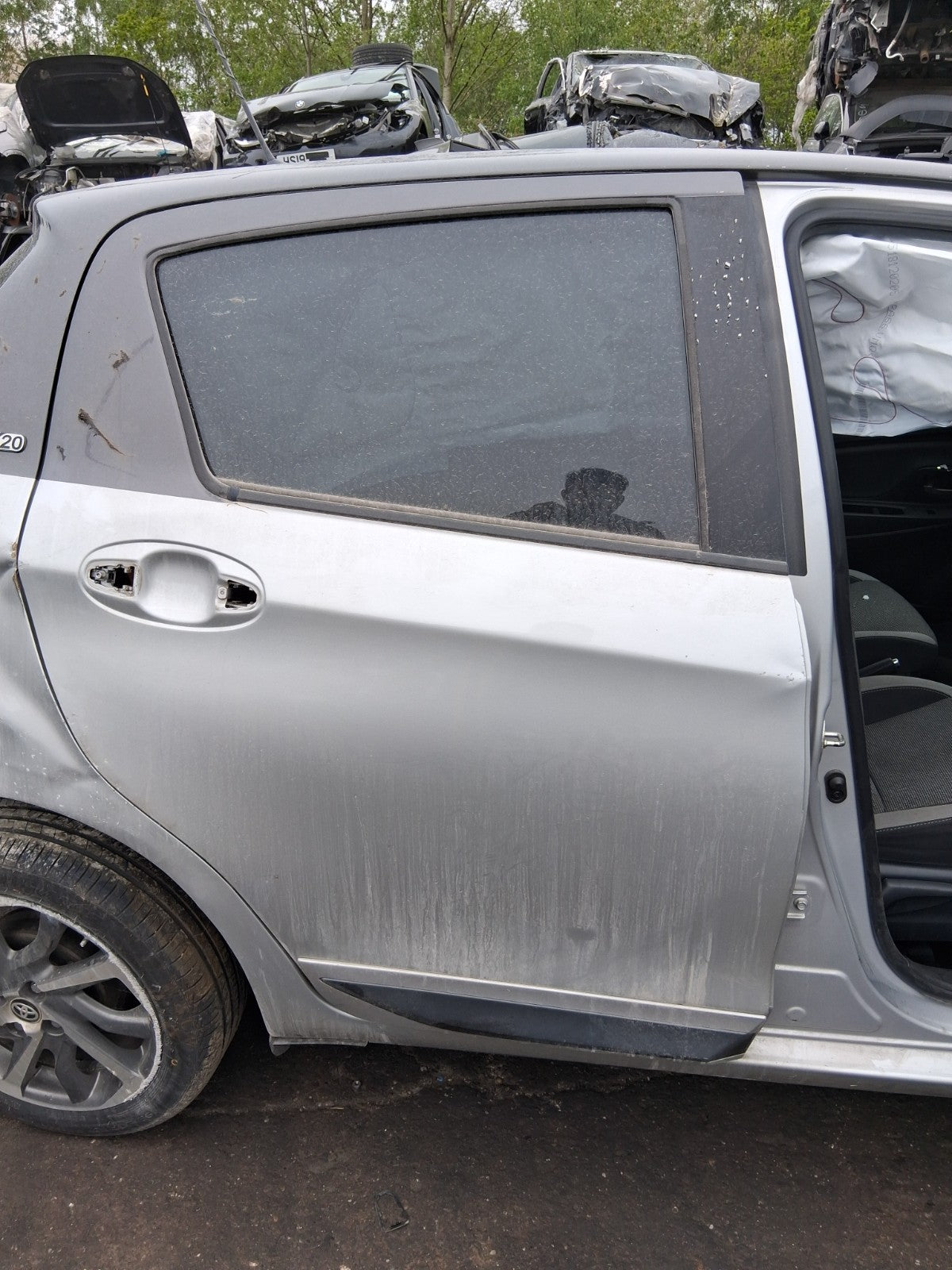 TOYOTA YARIS MK3 2019 OSR DRIVER SIDE REAR BARE DOOR SILVER 2SN