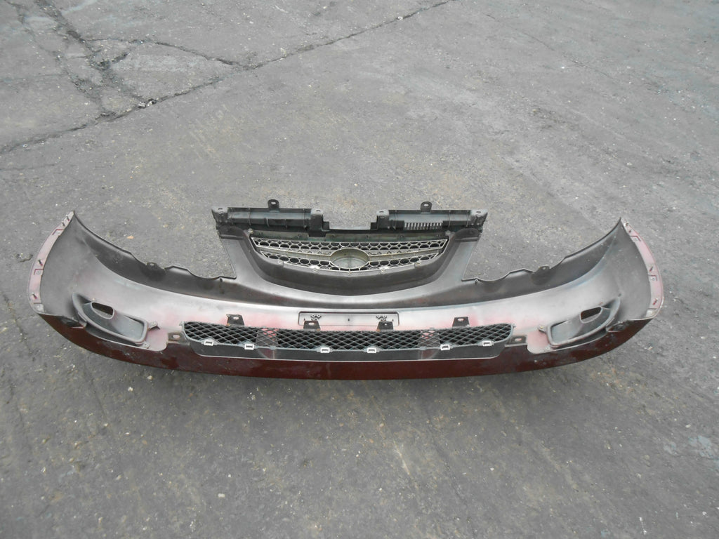 KIA SHUMA MK2 2002 COMPLETE FRONT BUMPER & GRILL GRILLE BURGUNDY RED