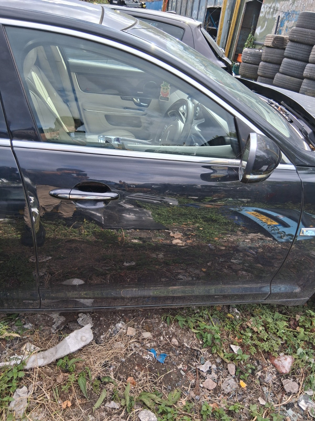 2012 JAGUAR XJ X351 OSF DRIVER SIDE FRONT RIGHT BARE DOOR MIDNIGHT BLACK MET PEF