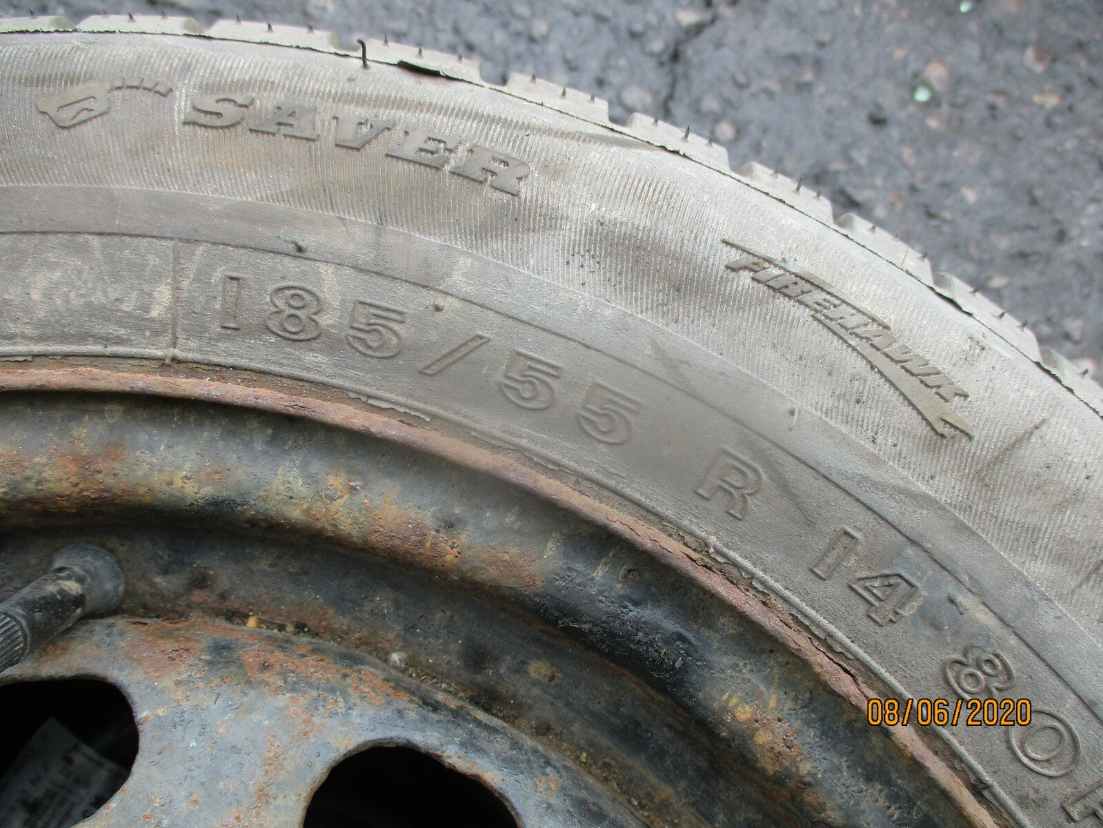 FORD FIESTA MK5 2002 SPARE STEEL WHEEL TYRE 185 55 14 4 STUD FIREHAWK SAVER