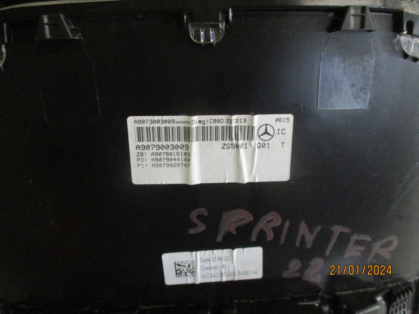 MERCEDES BENZ SPRINTER W907 2023 SPEEDOMETER INSTRUMENT CLUSTER A9079003009