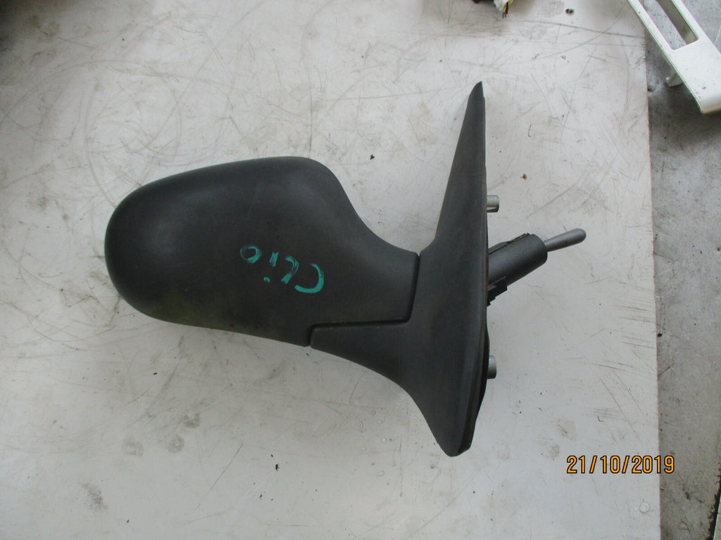 RENAULT CLIO MK2 OS DRIVER SIDE MANUAL DOOR WING MIRROR BLACK