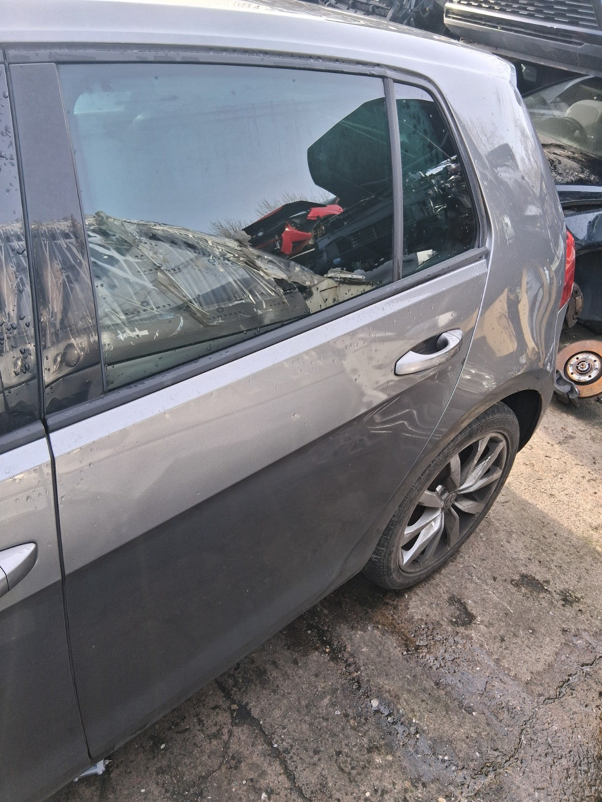 2016 VOLKSWAGEN GOLF MK7 OSR DRIVER SIDE REAR RIGHT BARE DOOR GREY