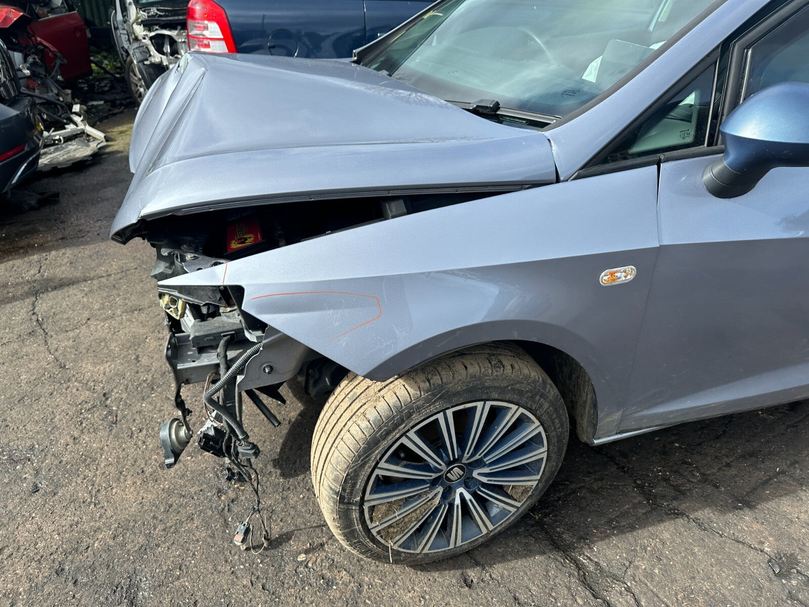 2016 SEAT IBIZA MK4 6J NS PASSENGER SIDE WING PANEL LY7H AKOYA SILVER DENTS