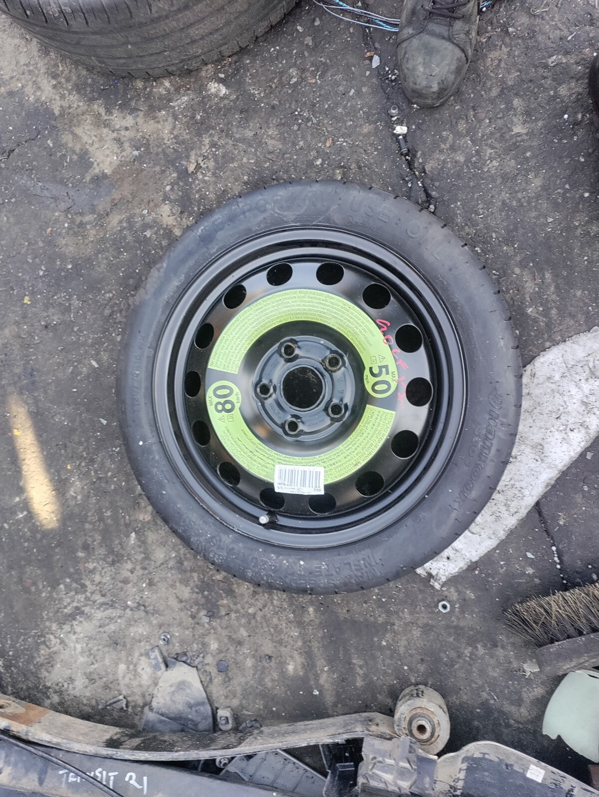 2015 VOLKSWAGEN GOLF MK7 SPACESAVER WHEEL WITH TYRE T125/70R16