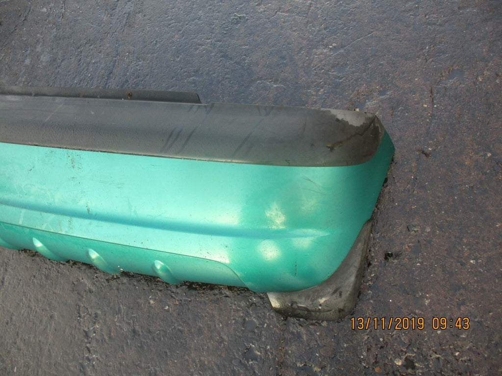 DAEWOO MATIZ 2000 COMPLETE REAR BACK BUMPER IN GREEN WITH MUD FLAP GUARD