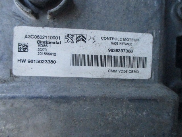 2021 VAUXHALL GRANDLAND ECU ENGINE CONTROL UNIT MODULE 9838397380