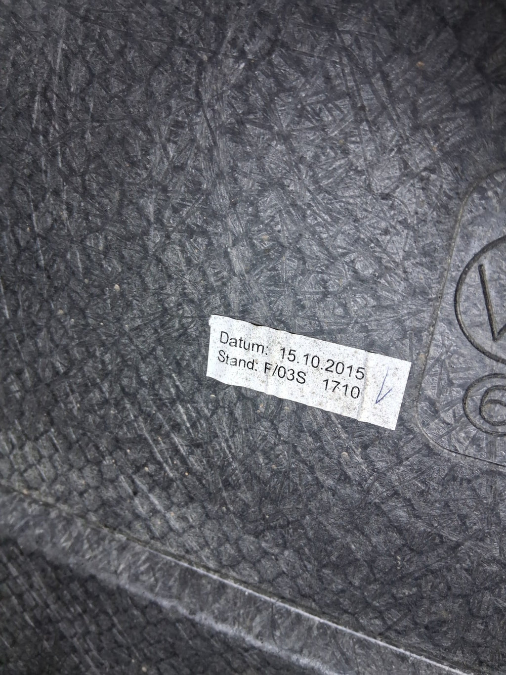 2016 VOLKSWAGEN GOLF MK7 REAR BOOT FLOOR LINER CARPET MAT 5G6858855