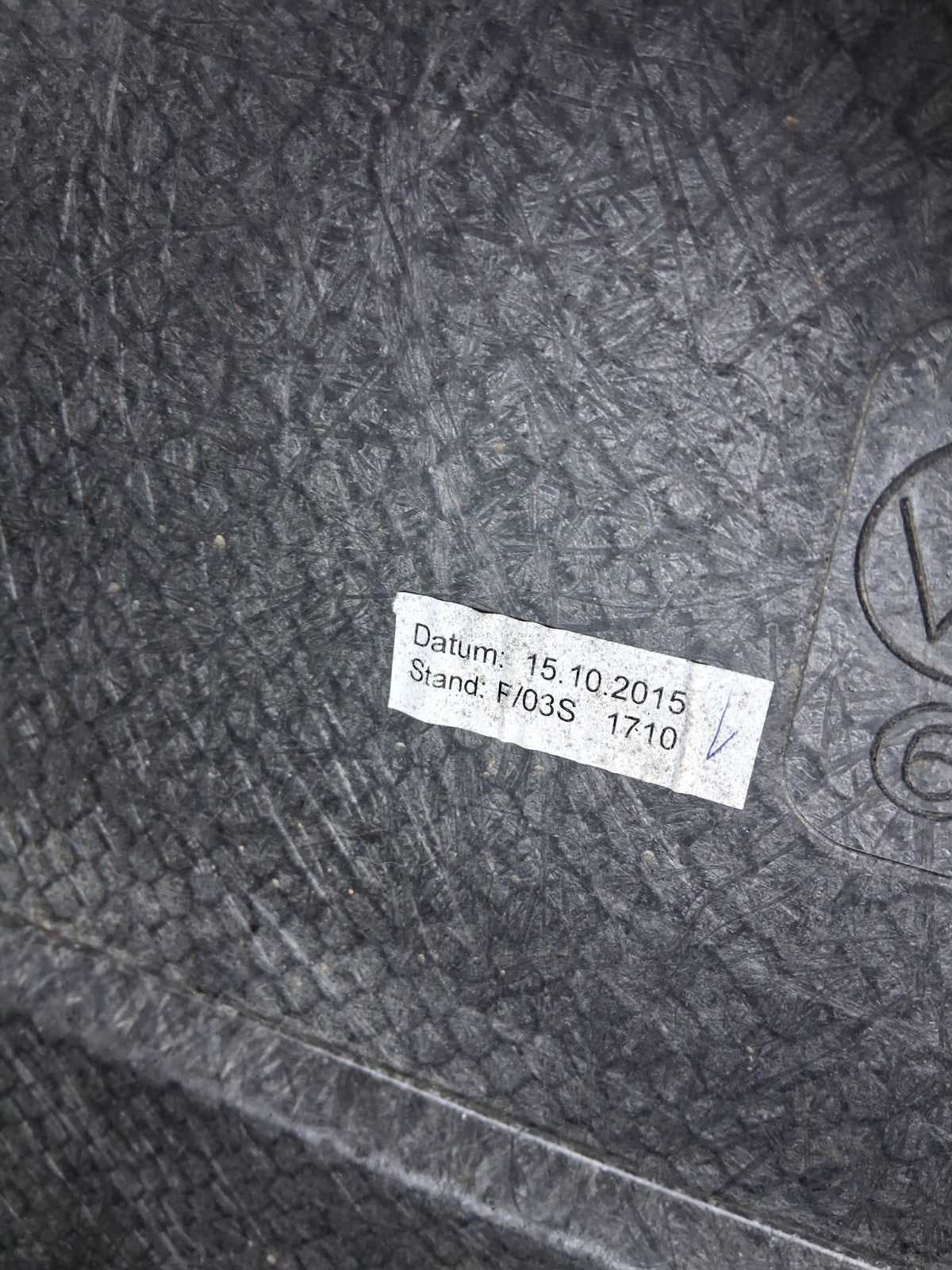 2016 VOLKSWAGEN GOLF MK7 REAR BOOT FLOOR LINER CARPET MAT 5G6858855