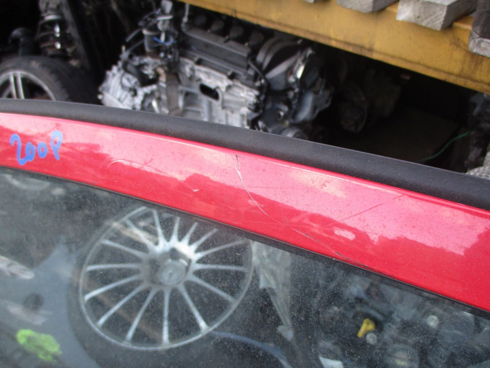 FIAT GRANDE PUNTO MK3 2008 OS 3 DOOR DRIVER SIDE BARE DOOR RED