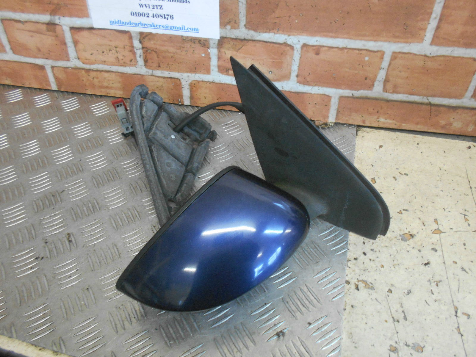 FIAT STILO 192 2002 OS DRIVER SIDE ELECTRIC DOOR WING MIRROR BLUE