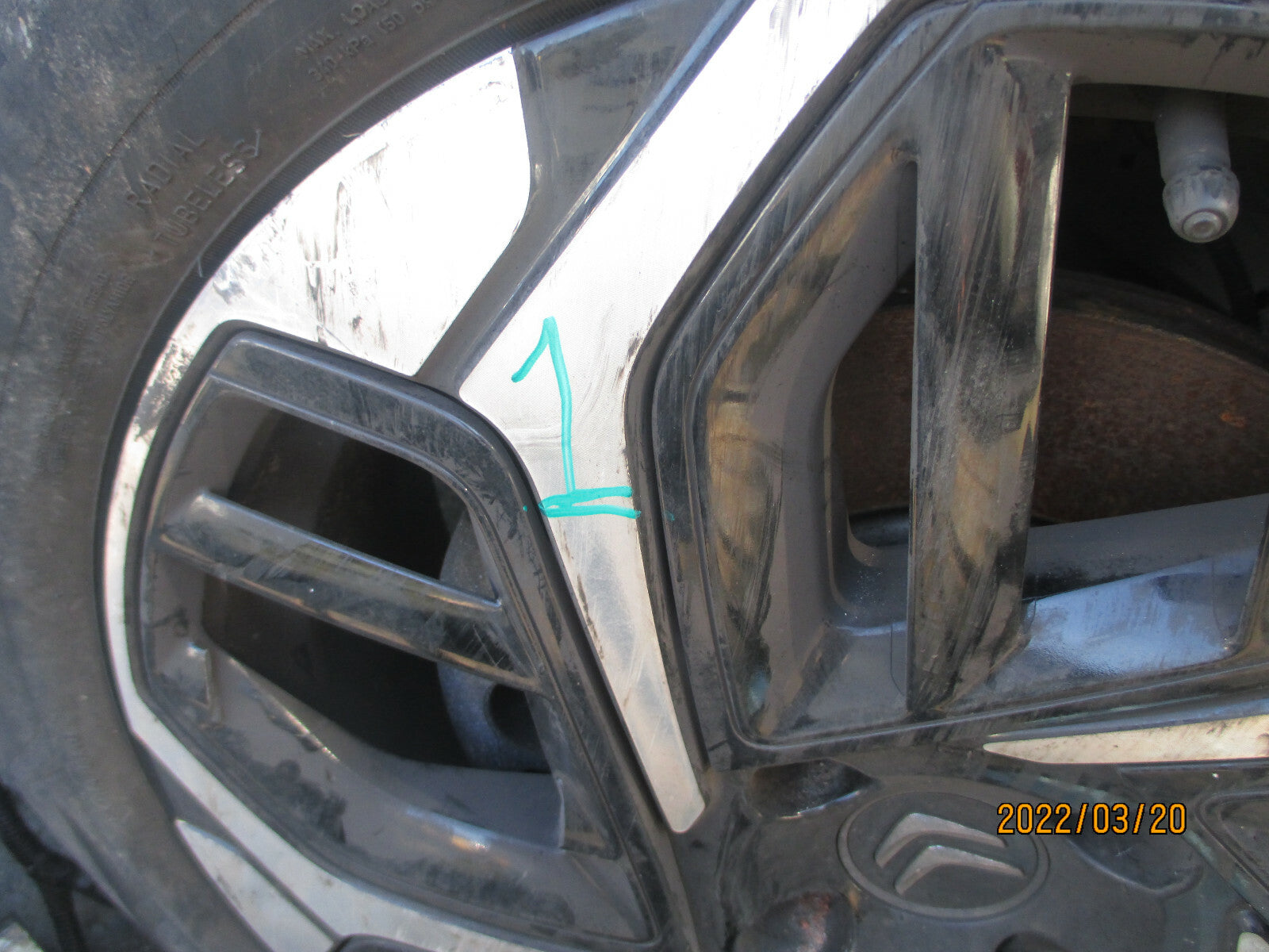 CITROEN C4 MK3 2021 18 INCH DIAMOND CUT ALLOY WHEEL WITH TYRE 195/60R18 REF 1
