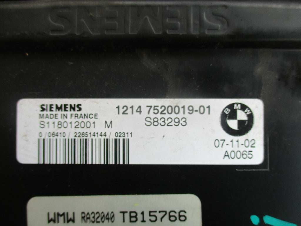 BMW MINI COOPER ONE R50 1.6 PETROL ECU ENGINE CONTROL UNIT 752001901