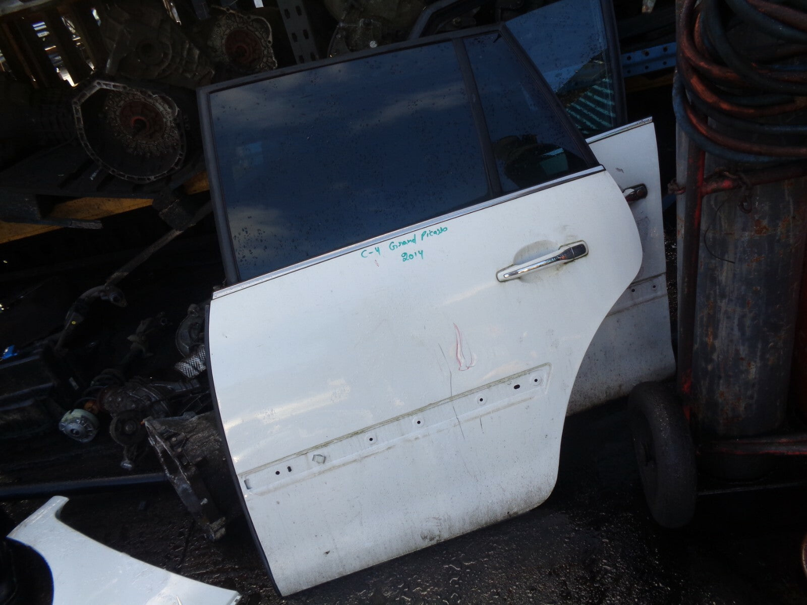 CITROEN C4 GRAND PICASSO 2014 NSR PASSENGER REAR COMPLETE DOOR WHITE
