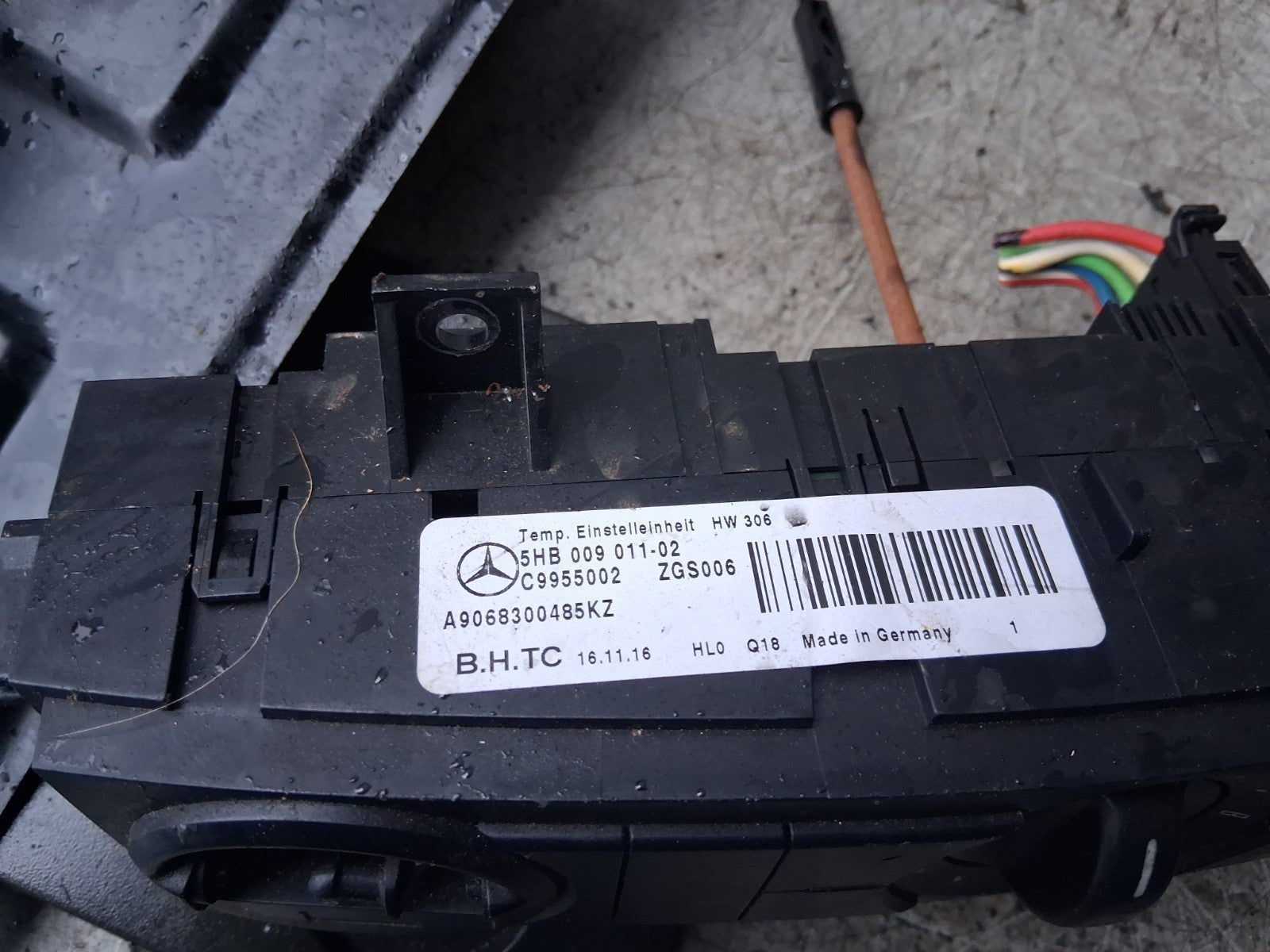 2016 MERCEDES SPRINTER W906 AC HEATER CLIMATE CONTROL PANEL SWITCH A9068300485