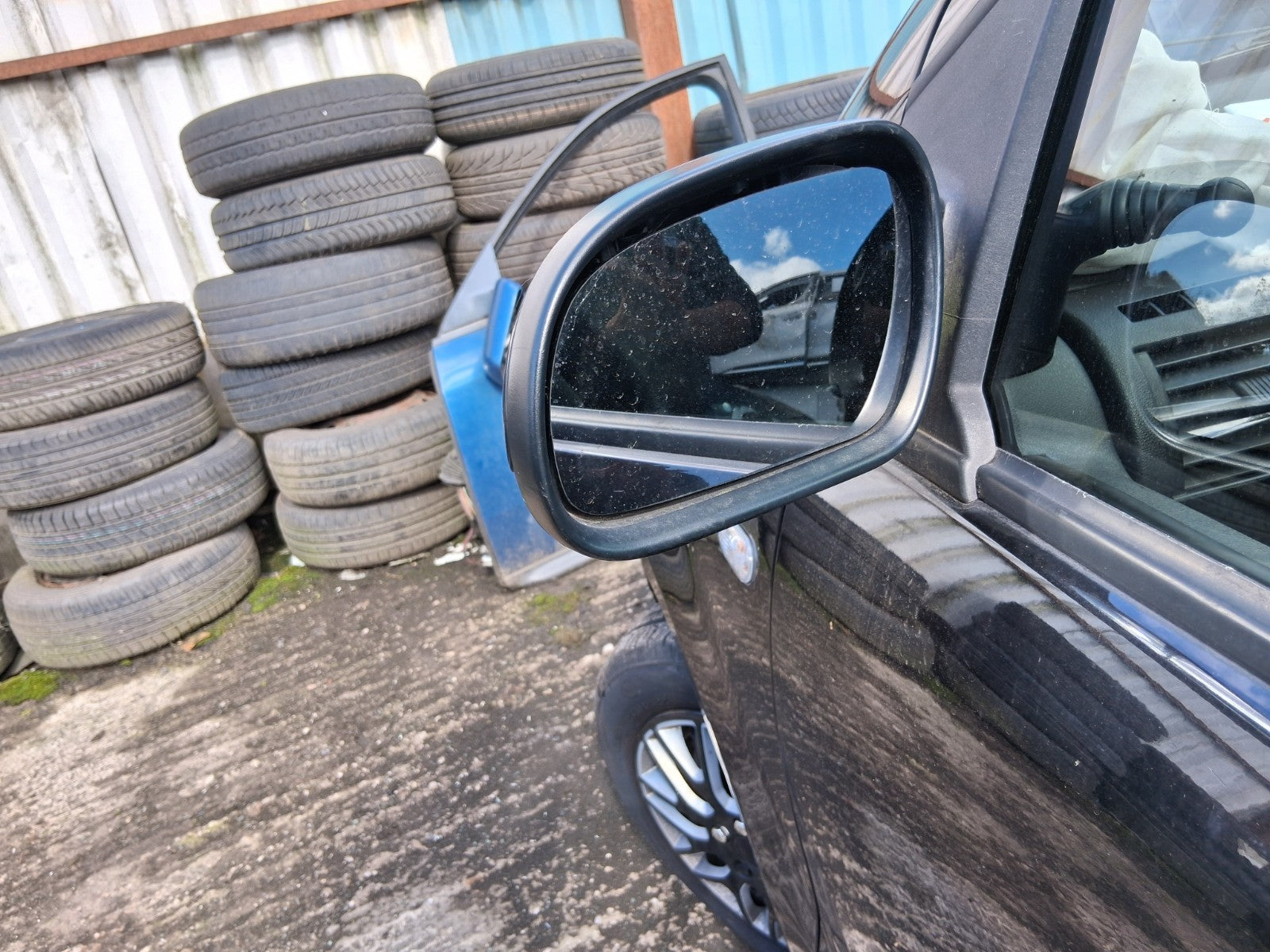 2011 VW VOLKSWAGEN FOX 3 DOOR NS PASSENGER SIDE FRONT LEFT WING MIRROR BLACK