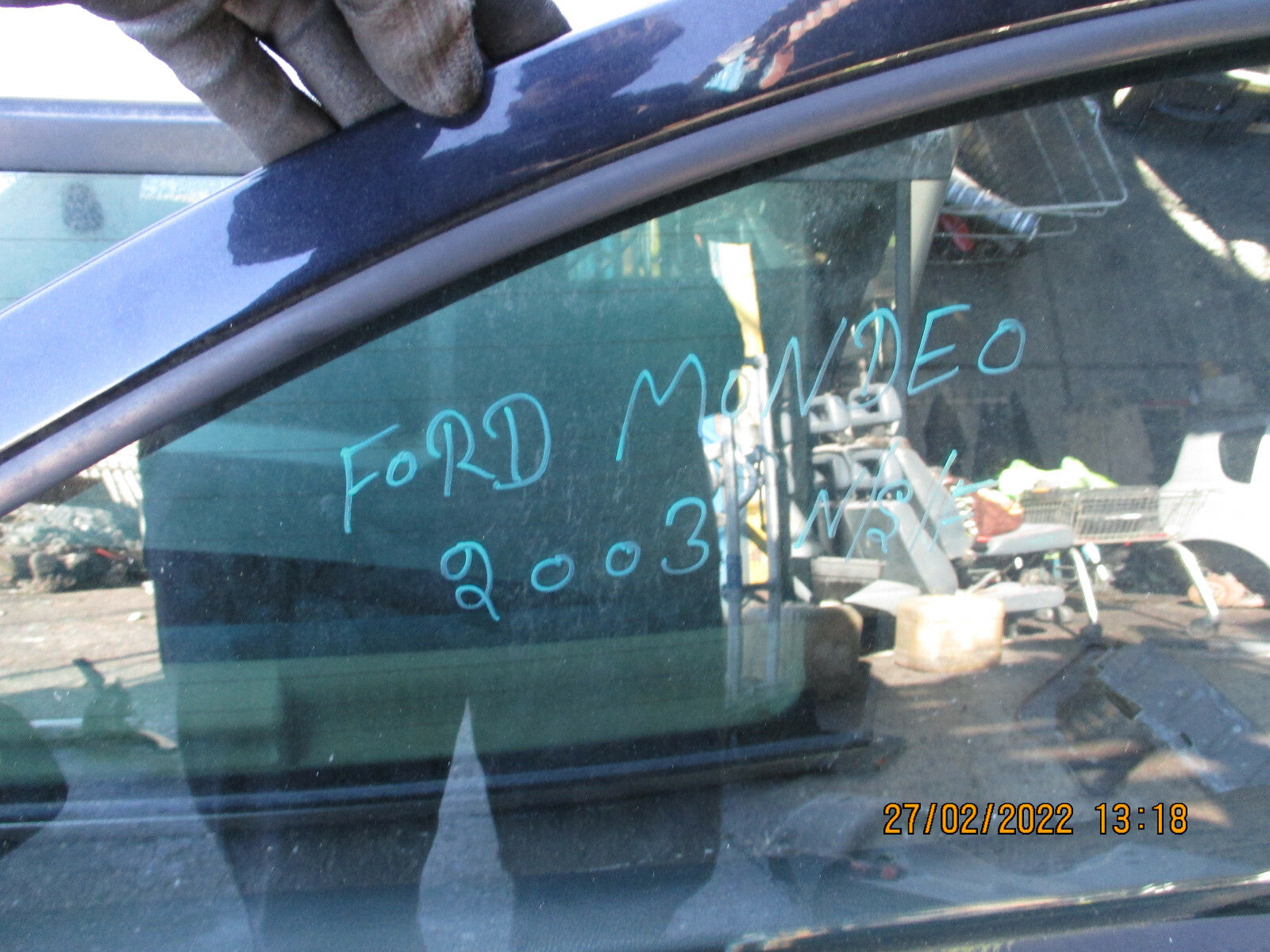 FORD MONDEO 2003 MK2 NSF FRONT PASSENGER SIDE COMPLETE DOOR BLACK