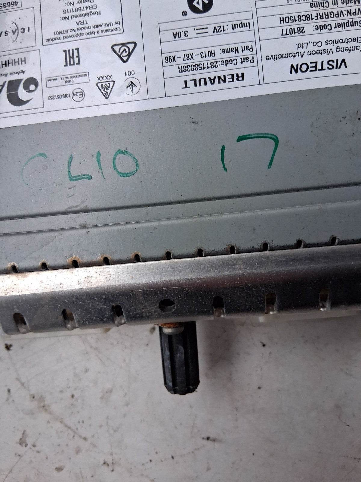 2017 RENAULT CLIO COMPLETE CAR RADIO WITHOUT CODE 281158838R