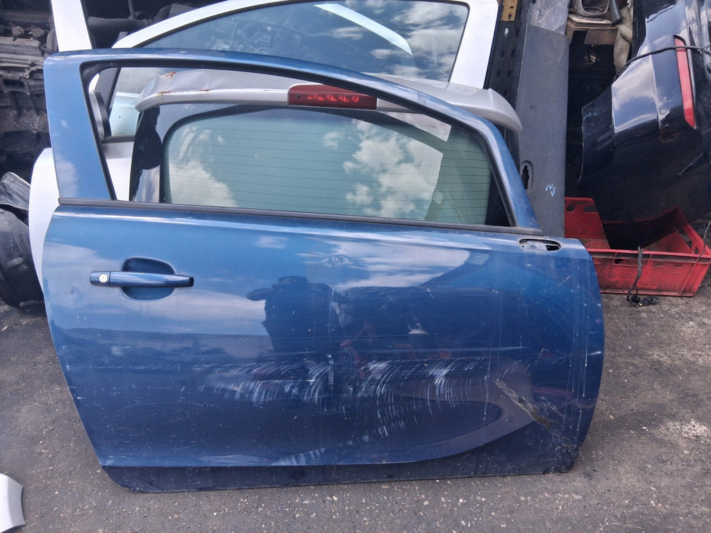2017 VAUXHALL CORSA E OSF DRIVER SIDE FRONT RIGHT BARE DOOR DARK SEA BLUE Z22W