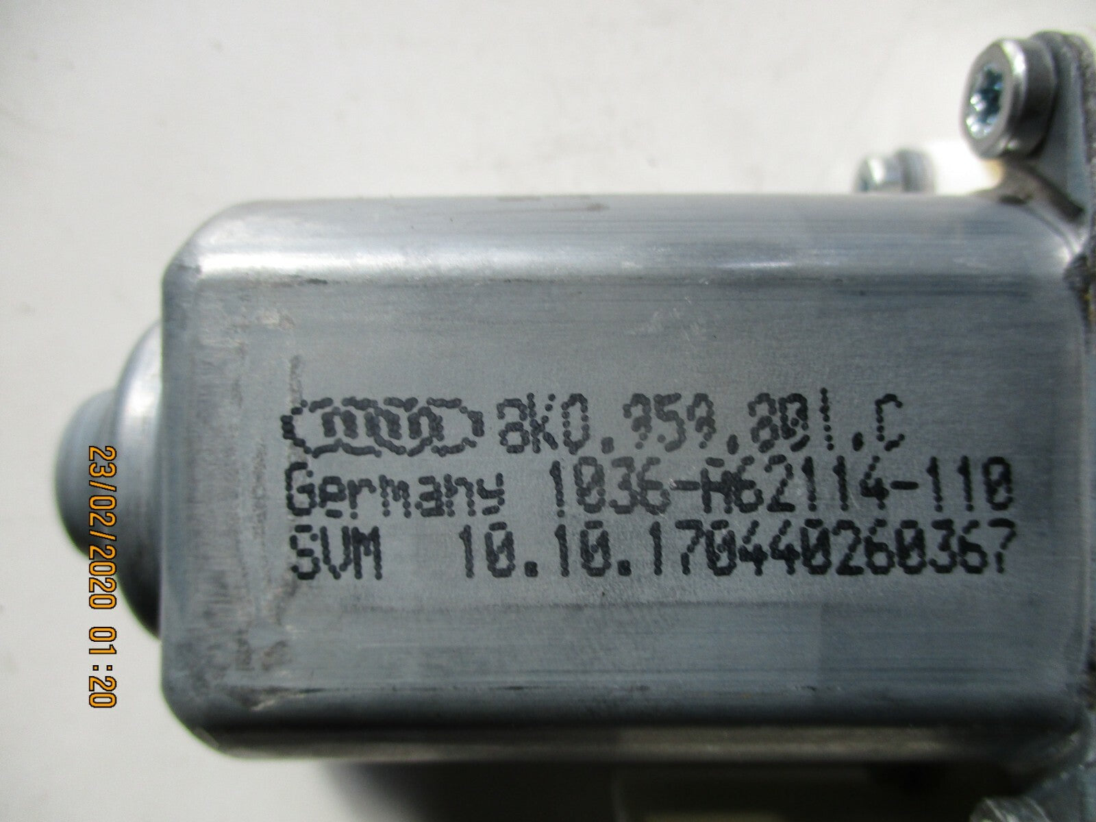 AUDI A1 MK1 2018 3 DOOR NS PASSENGER SIDE WINDOW REGULATOR MOTOR 8K0959801C