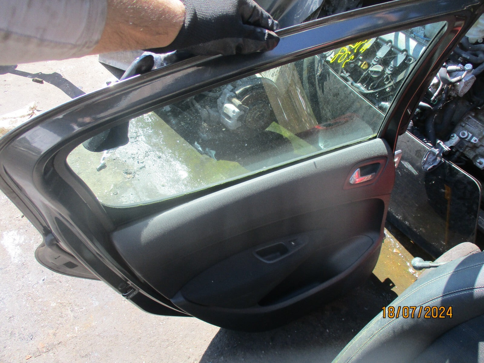 2009 PEUGEOT 308 MK1 NSR PASSENGER SIDE REAR DOOR COMPLETE SHARK GREY KTP
