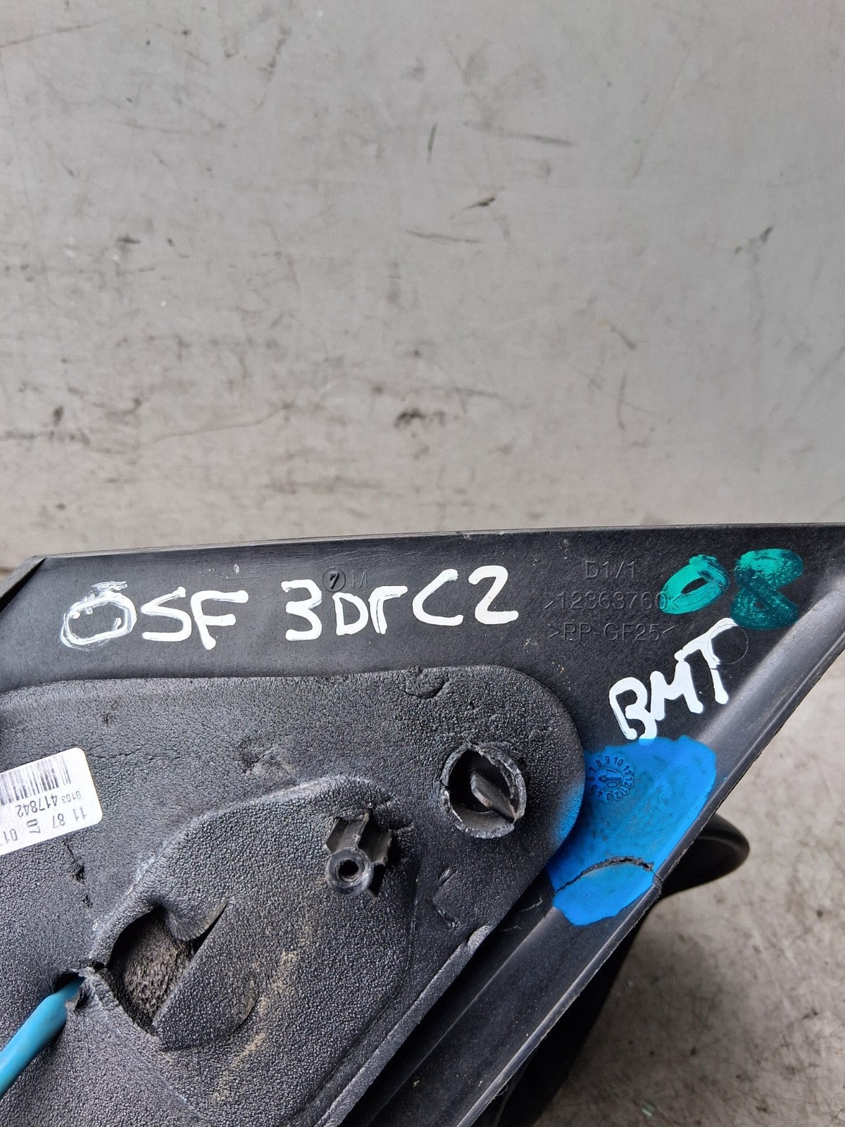 2008 CITROEN C2 3 DOOR OSF DRIVER SIDE FRONT RIGHT WING MIRROR 12363760
