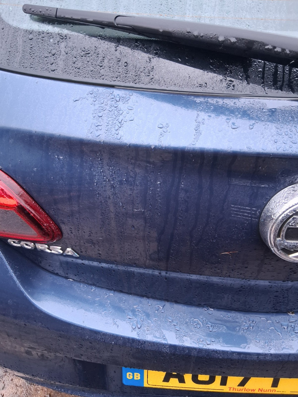 2017 VAUXHALL CORSA E BARE REAR TAILGATE BOOTLID BLUE