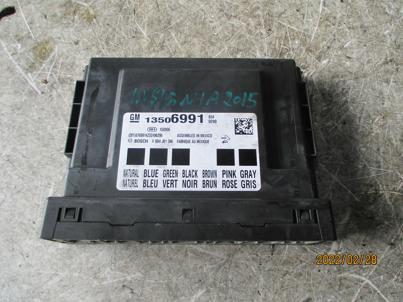 VAUXHALL INSIGNIA MK1 2015 COMFORT CONTROL MODULE 13506991