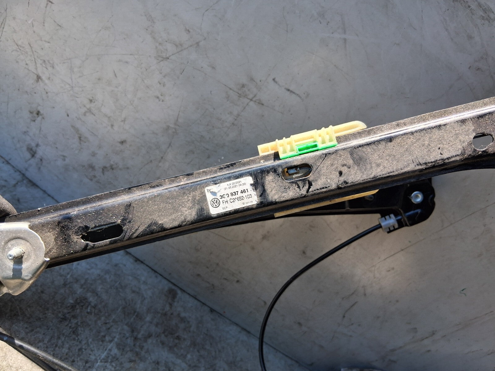 VOLKSWAGEN PASSAT B8 2019 NSF PASSENGER SIDE WINDOW MOTOR & REGULATOR 3G0837461