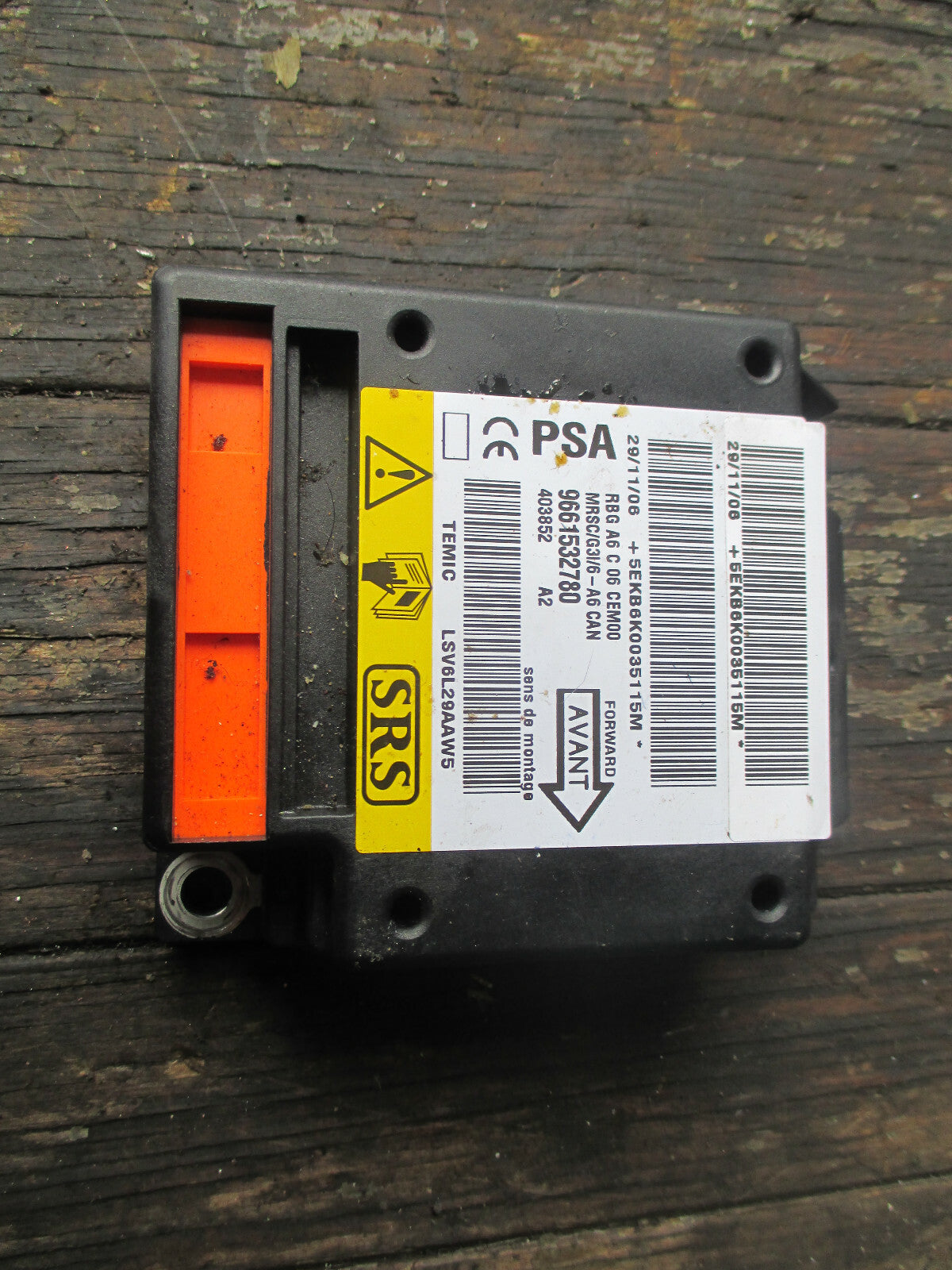 CITROEN C2 2006 SAFETY BAG CONTROL MODULE 9661532780