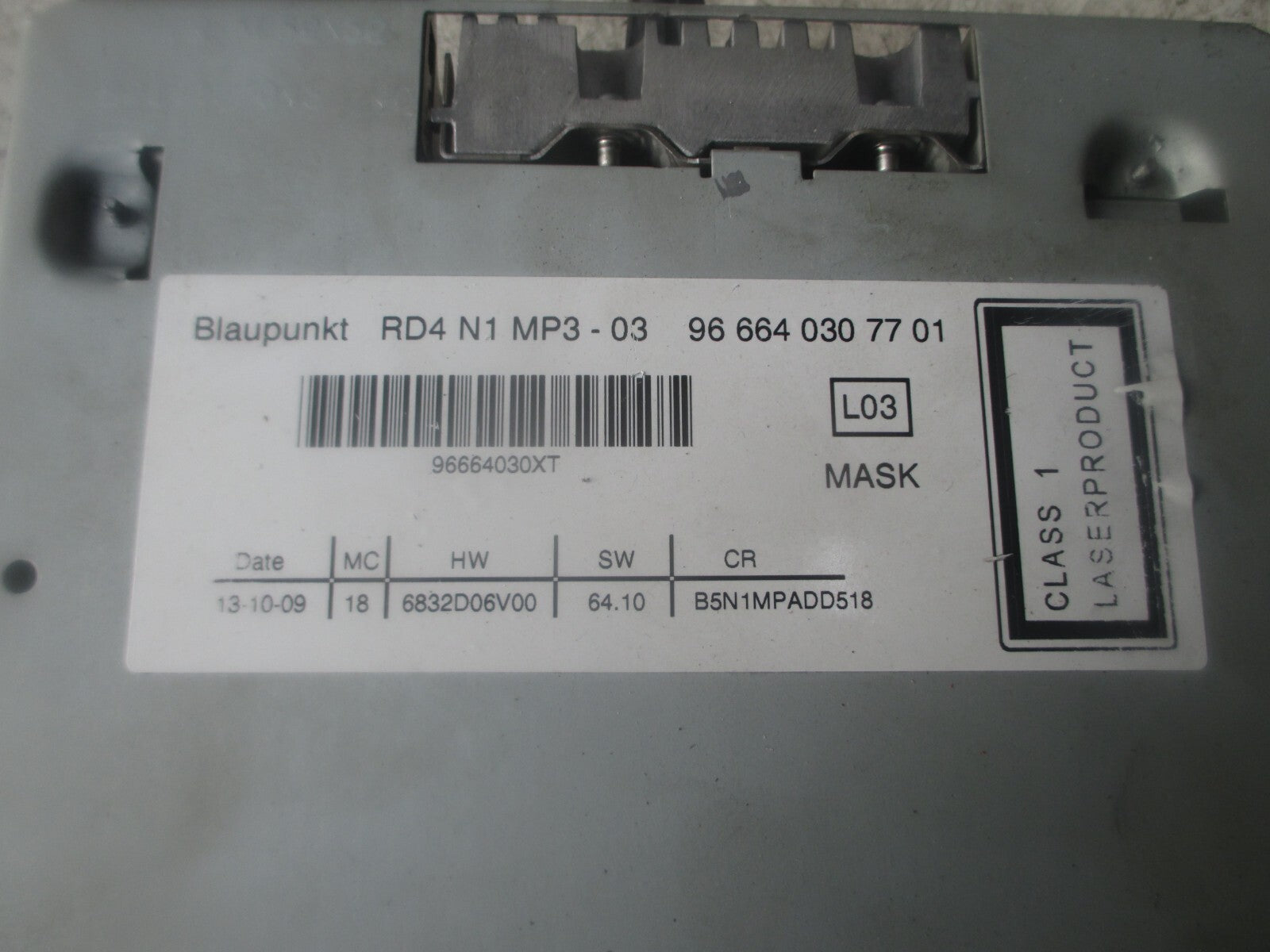 2009 CITROEN C4 STEREO CD RADIO HEAD UNIT 966640307701