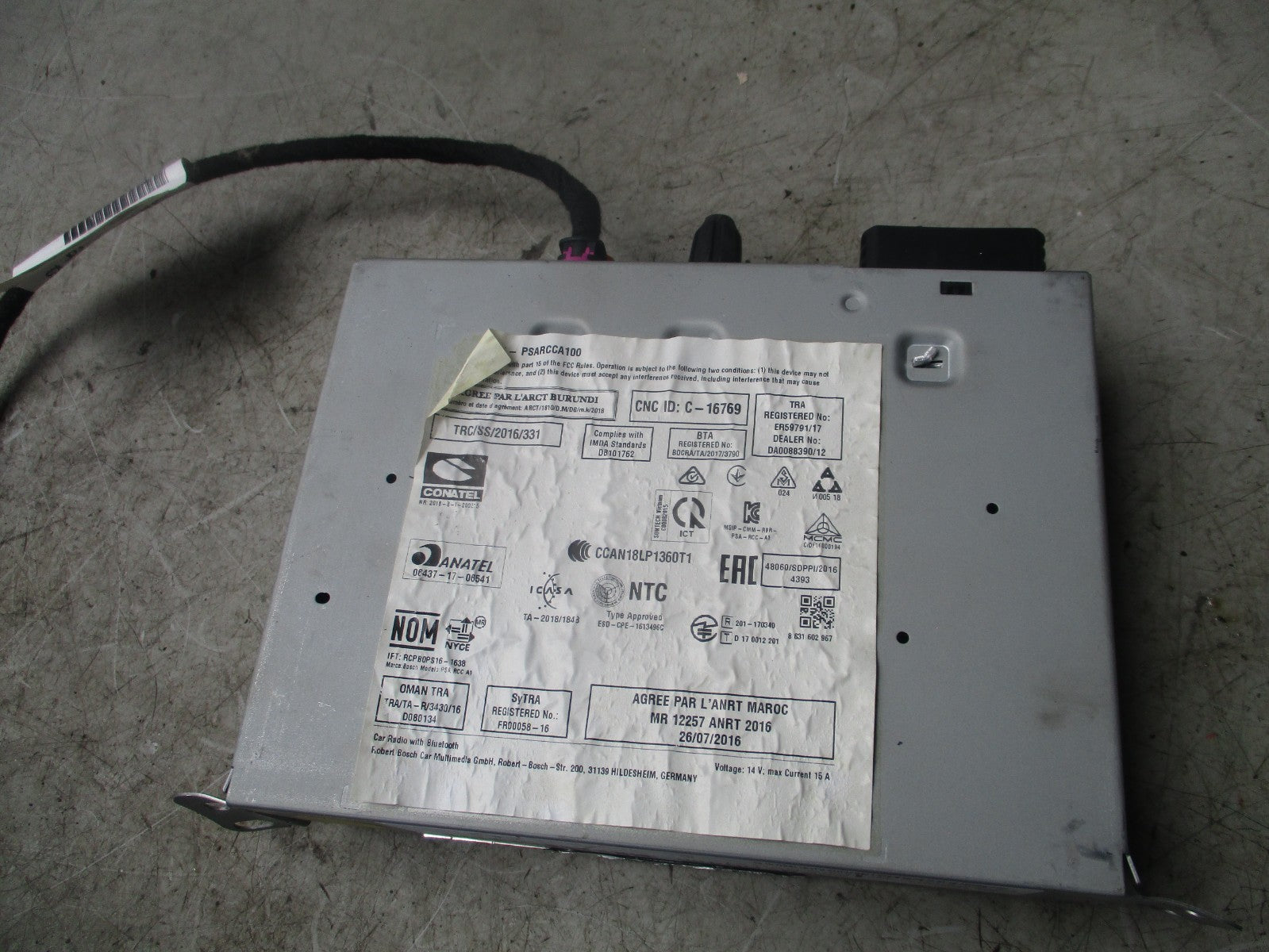 2019 PEUGEOT PARTNER RADIO STEREO CD PLAYER HEAD UNIT 9828709480