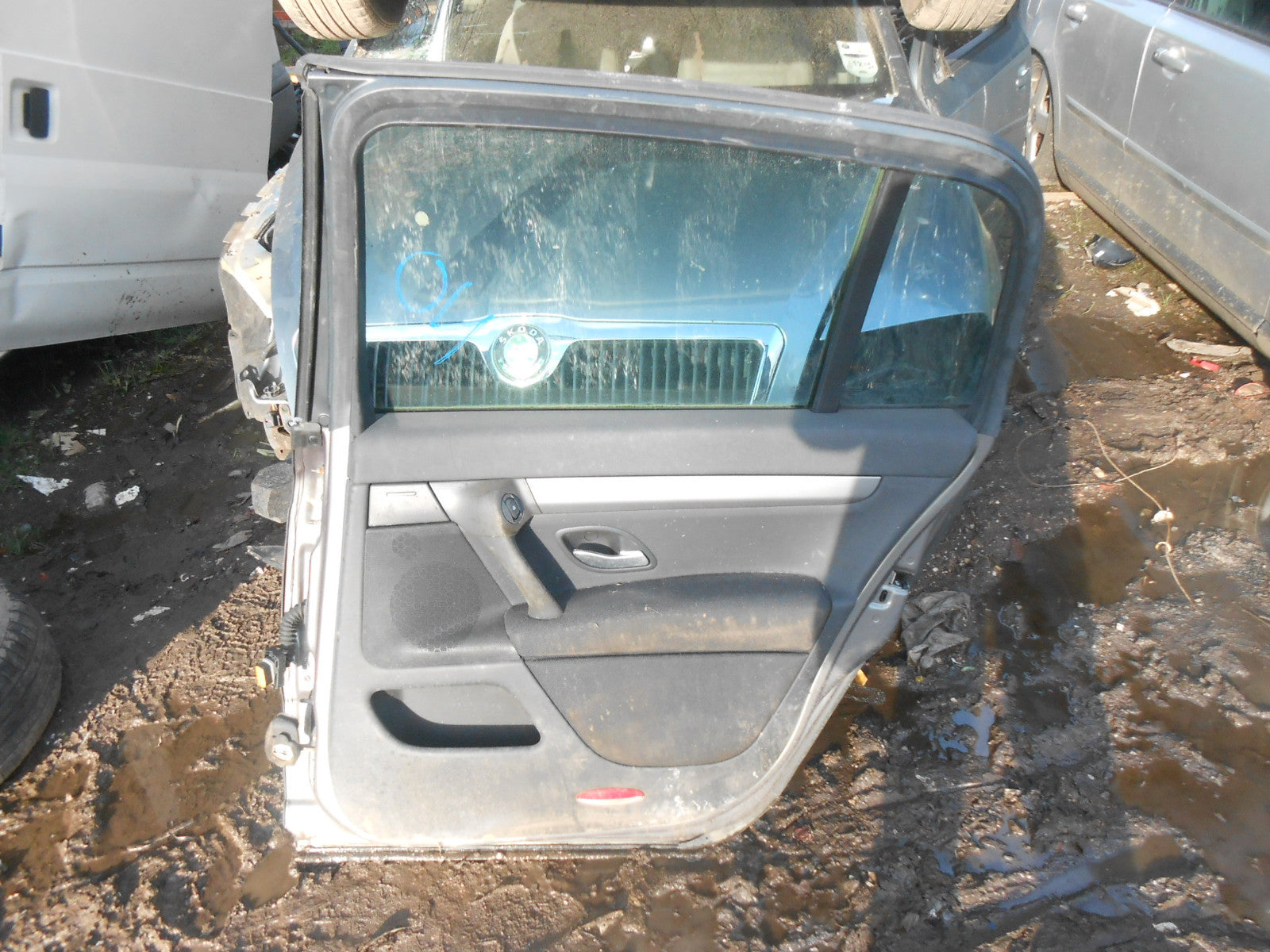RENAULT VEL SATIS BJ0 2002 OSR DRIVER REAR DOOR COMPLETE NV603 GRIS HOLOGRAMME