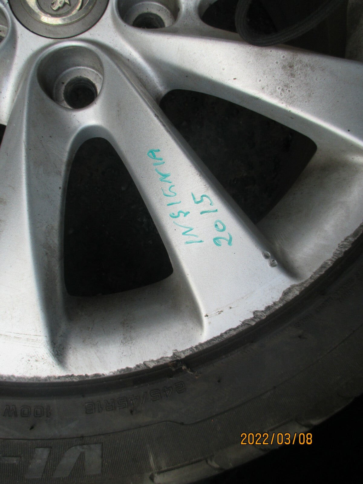 VAUXHALL INSIGNIA MK1 2015 10 SPOKE ALLOY WHEEL & TYRE 245/45R18 OVATION