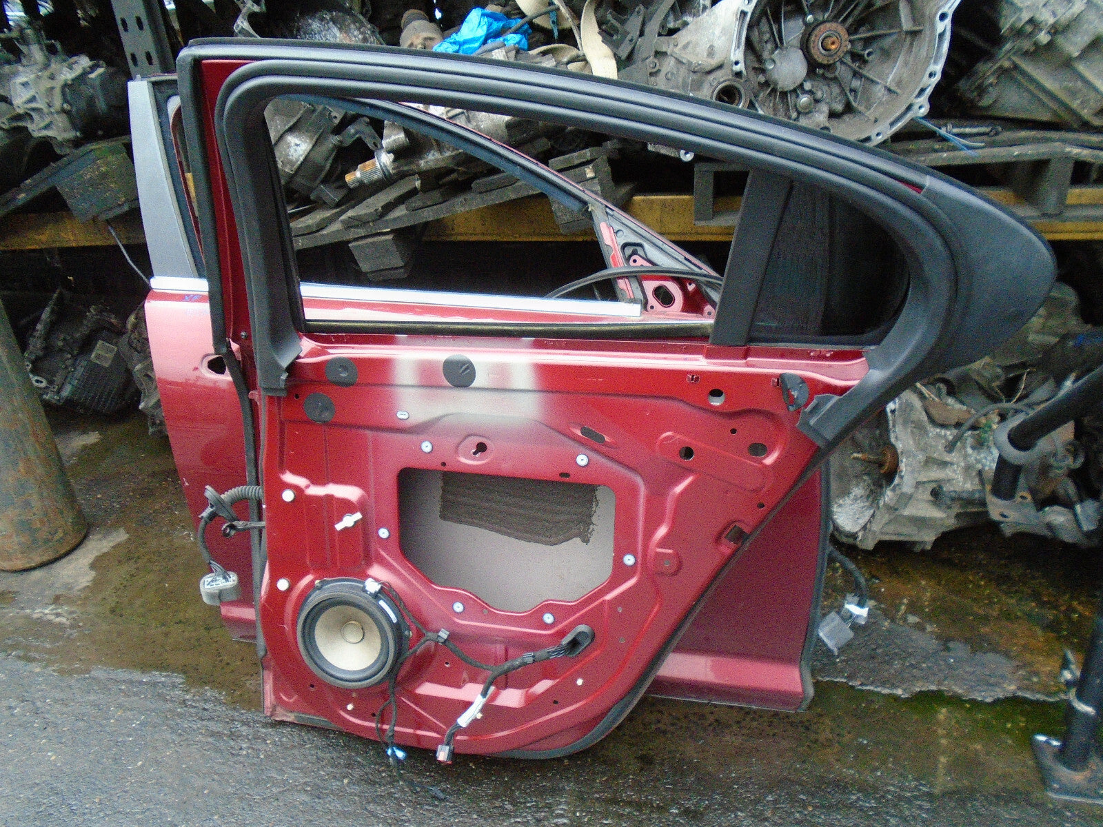 JAGUAR XF FACELIFT 2013 OSR DRIVER SIDE REAR BARE DOOR SHELL FRAME ONLY RED CAJ