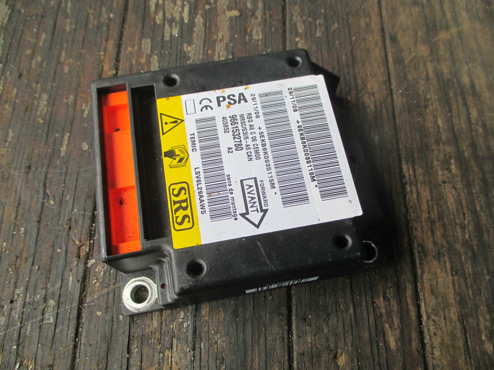 CITROEN C2 2006 SAFETY BAG CONTROL MODULE 9661532780