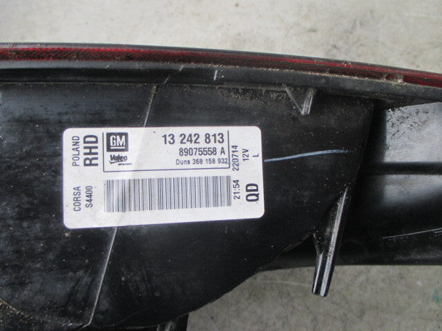 VAUXHALL CORSA D 2011 PASSENGER SIDE TAILLIGHT NSR 89075558A