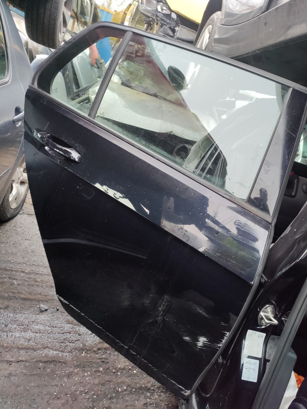 2017 VW VOLKSWAGEN GOLF MK7 OSR DRIVER SIDE REAR BARE DOOR DEEP BLACK MET C9X