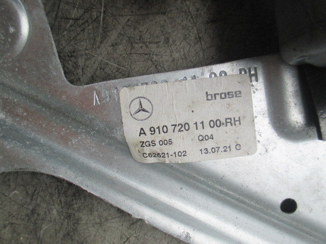 MERCEDES SPRINTER W907 2020 OSF DRIVER SIDE FRONT WINDOW REGULATOR A9107201100