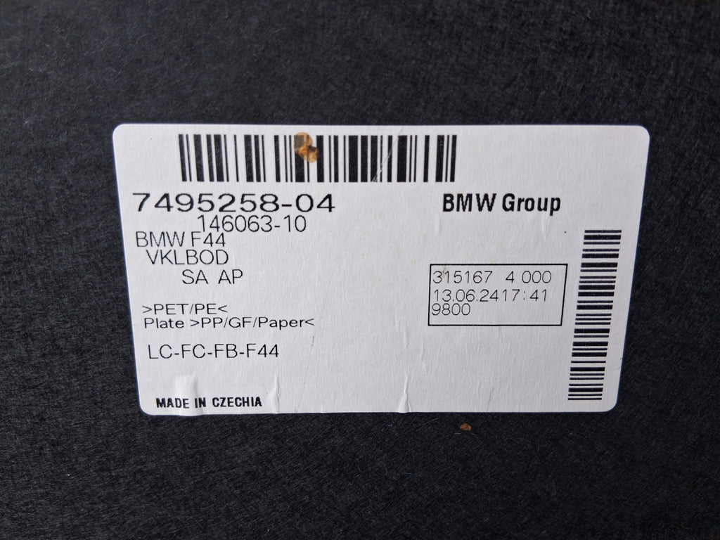 2024 BMW 2 SERIES F44 COUPE REAR REAR BOOT FLOOR LINER CARPET MAT 7495258