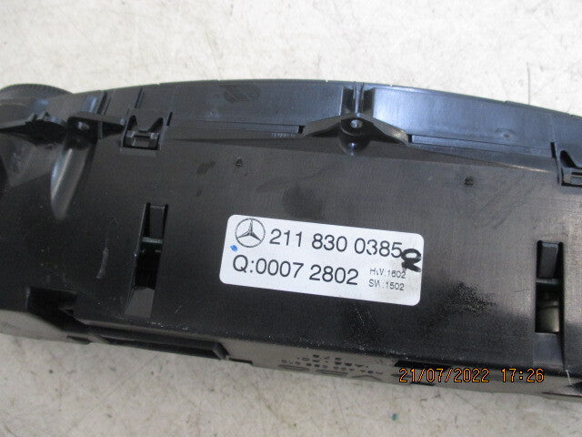 MERCEDES BENZ E CLASS W211 2003 HEATER AC CLIMATE CONTROL SWITCH 2118300385