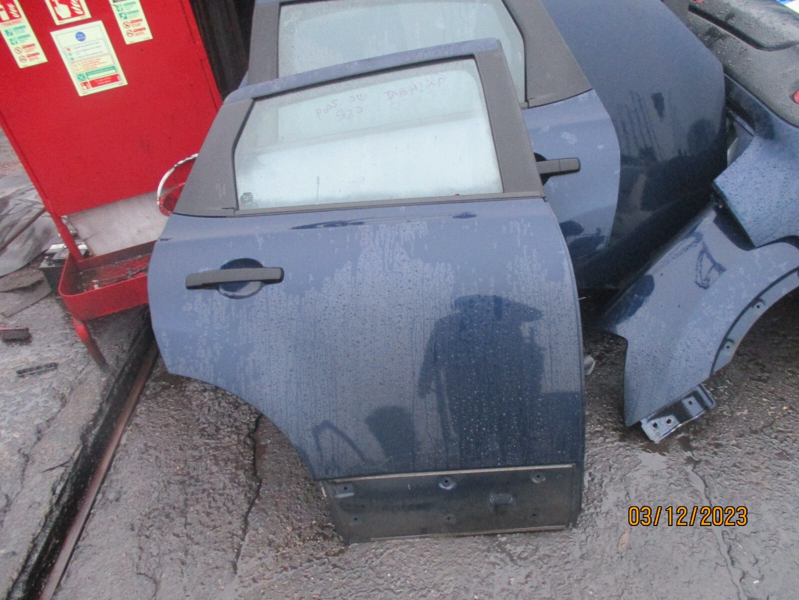 2009 NISSAN QASHQAI J10 OSR DRIVER SIDE REAR DOOR COMPLETE BLUE