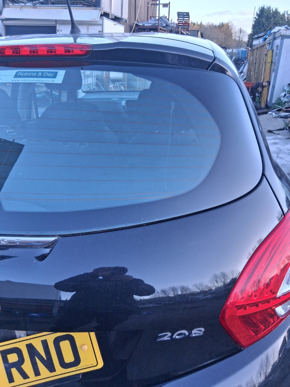 2014 PEUGEOT 208 COMPLETE REAR BOOTLID TAILGATE PEARL BLACK KTV