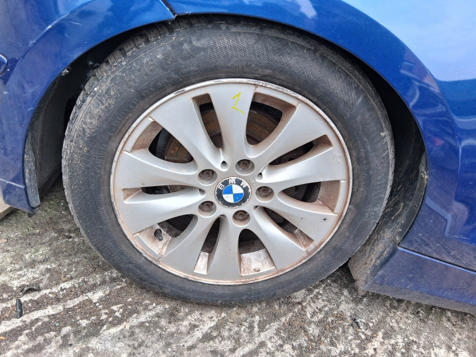 2011 BMW 1 SERIES 16 INCH ALLOY WHEEL WITH TYRE 195/55R16