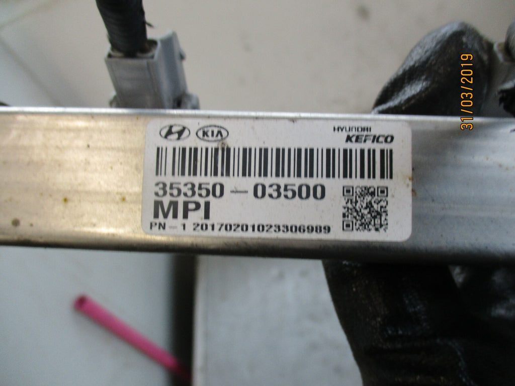 KIA RIO YB (MK4) 2017 1.25 PETROL FUEL INJECTOR RAIL G4LA 35350 03500