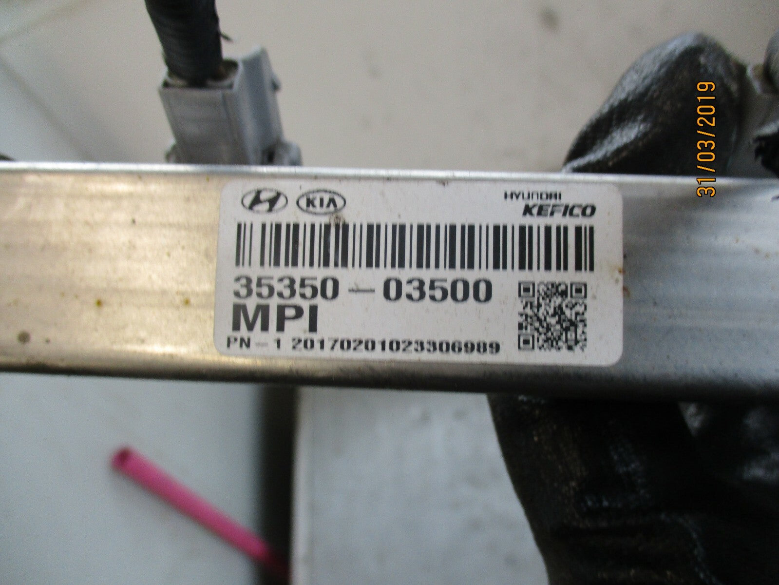 KIA RIO YB (MK4) 2017 1.25 PETROL FUEL INJECTOR RAIL G4LA 35350 03500